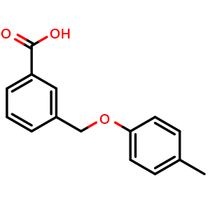 Chemical structure of 3-((p-tolyloxy)methyl)benzoic acid , CAS 195447-86-0, AChemBlock AD293913