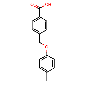 Chemical structure of 4-((p-tolyloxy)methyl)benzoic acid , CAS 88382-46-1, AChemBlock AD293916