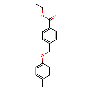 Chemical structure of ethyl 4-((p-tolyloxy)methyl)benzoate , CAS 56442-42-3, AChemBlock AD293917