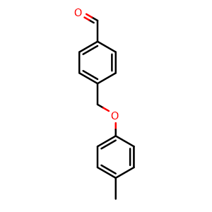 Chemical structure of 4-((p-tolyloxy)methyl)benzaldehyde , CAS 1187212-13-0, AChemBlock AD293919