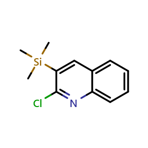Chemical structure of 2-chloro-3-(trimethylsilyl)quinoline , CAS 128676-80-2, AChemBlock AD293922