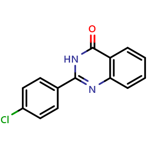 Chemical structure of 2-(4-chlorophenyl)quinazolin-4(3H)-one , CAS 7455-77-8, AChemBlock AD293934