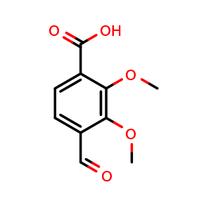Chemical structure of 4-formyl-2,3-dimethoxybenzoic acid , CAS 27203-72-1, AChemBlock AD293937