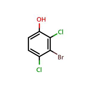 Chemical structure of 3-bromo-2,4-dichlorophenol , CAS 13659-21-7, AChemBlock AD293939