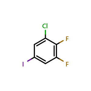 Chemical structure of 1-chloro-2,3-difluoro-5-iodobenzene , CAS 1261598-46-2, AChemBlock AD293946