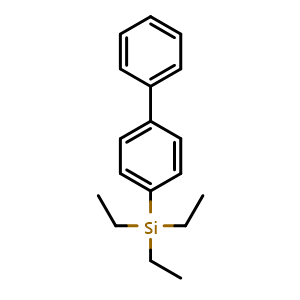 Chemical structure of 4-(Triethylsilyl)-1,1'-biphenyl , CAS 18057-71-1, AChemBlock AD293992