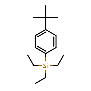 Chemical structure of 1-(1,1-Dimethylethyl)-4-(triethylsilyl)benzene , CAS 1554400-93-9, AChemBlock AD293994