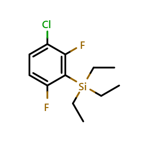 Chemical structure of 1-Chloro-2,4-difluoro-3-(triethylsilyl)benzene , CAS 2182553-57-5, AChemBlock AD294007