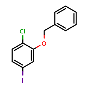 Chemical structure of 2-(benzyloxy)-1-chloro-4-iodobenzene , CAS 859776-41-3, AChemBlock AD294016
