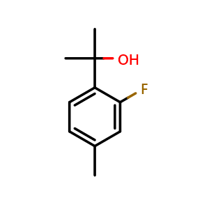 Chemical structure of 2-(2-fluoro-4-methylphenyl)propan-2-ol , CAS 1782522-71-7, AChemBlock AD294020