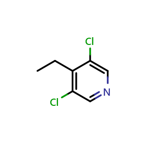 Chemical structure of 3,5-Dichloro-4-ethylpyridine , CAS 402561-61-9, AChemBlock AD294025