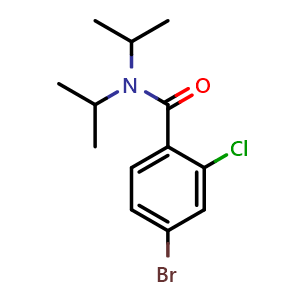 Chemical structure of 4-Bromo-2-chloro-N,N-bis(1-methylethyl)benzamide , CAS 2022193-71-9, AChemBlock AD294036