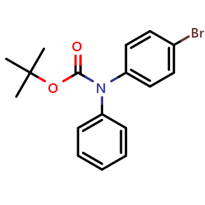 Chemical structure of tert-butyl (4-bromophenyl)(phenyl)carbamate , CAS 911293-26-0, AChemBlock AD294038