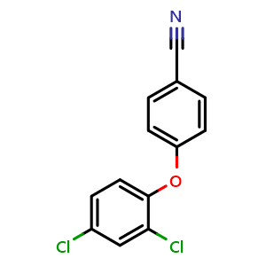 Chemical structure of 4-(2,4-Dichlorophenoxy)benzonitrile , CAS 24789-52-4, AChemBlock AD294050