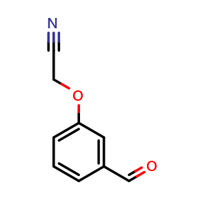Chemical structure of 2-(3-Formylphenoxy)acetonitrile , CAS 125418-90-8, AChemBlock AD294051