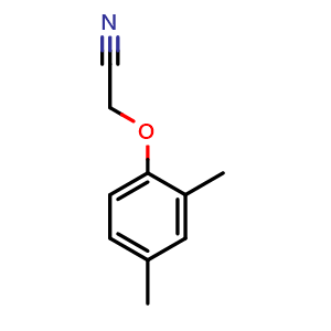 Chemical structure of 2-(2,4-dimethylphenoxy)acetonitrile , CAS 43111-35-9, AChemBlock AD294053