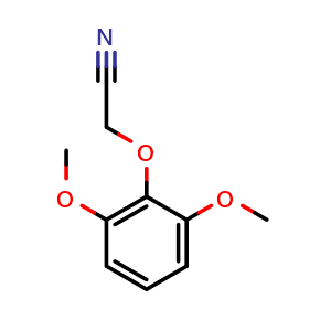 Chemical structure of 2-(2,6-dimethoxyphenoxy)acetonitrile , CAS 21244-81-5, AChemBlock AD294055