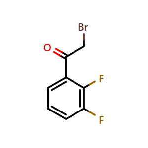 Chemical structure of 2-Bromo-1-(2,3-difluorophenyl)ethanone , CAS 886762-77-2, AChemBlock AD294061