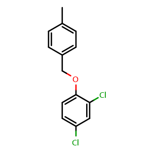Chemical structure of 2,4-Dichloro-1-[(4-methylphenyl)methoxy]benzene , CAS 854257-22-0, AChemBlock AD294067