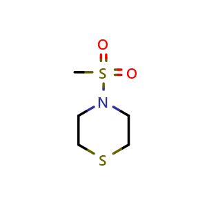 Chemical structure of 4-(methylsulfonyl)thiomorpholine , CAS 98137-57-6, AChemBlock AD294068