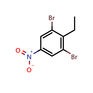 Chemical structure of 1,3-dibromo-2-ethyl-5-nitrobenzene , CAS 2383482-56-0, AChemBlock AD294069