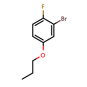 Chemical structure of 2-bromo-1-fluoro-4-propoxybenzene , CAS 1547625-49-9, AChemBlock AD294074