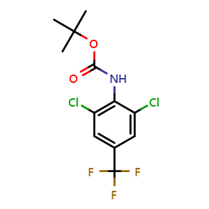 Chemical structure of tert-butyl (2,6-dichloro-4-(trifluoromethyl)phenyl)carbamate , CAS 3031792-39-6, AChemBlock AD294080