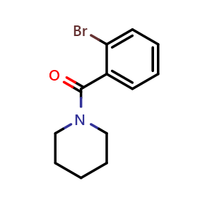 Chemical structure of (2-Bromophenyl)(piperidin-1-yl)methanone , CAS 61153-35-3, AChemBlock AD294086