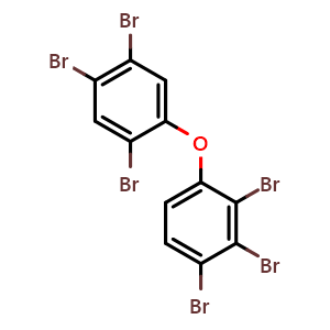Chemical structure of 2,2',3,4,4',5'-Hexabromodiphenyl ether , CAS 182677-30-1, AChemBlock AD294089