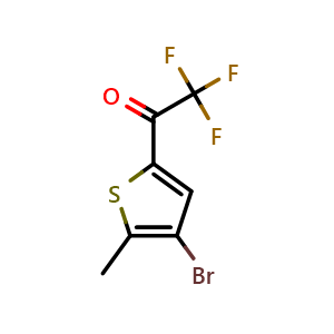Chemical structure of 1-(4-Bromo-5-methyl-2-thienyl)-2,2,2-trifluoroethanone , CAS 1602702-58-8, AChemBlock AD294093