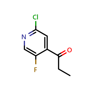 Chemical structure of 1-(2-Chloro-5-fluoro-4-pyridinyl)-1-propanone , CAS 1303920-70-8, AChemBlock AD294094