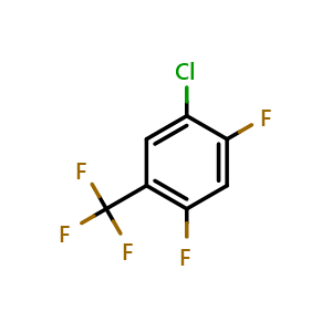 Chemical structure of 1-Chloro-2,4-difluoro-5-(trifluoromethyl)benzene , CAS 115812-34-5, AChemBlock AD294096