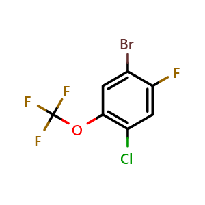Chemical structure of 1-Bromo-4-chloro-2-fluoro-5-(trifluoromethoxy)benzene , CAS 1417569-87-9, AChemBlock AD294108