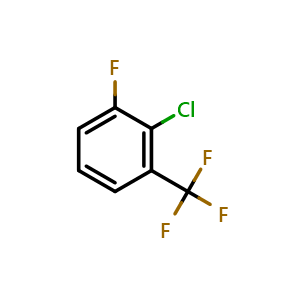 Chemical structure of 2-Chloro-1-fluoro-3-(trifluoromethyl)benzene , CAS 1099597-97-3, AChemBlock AD294109