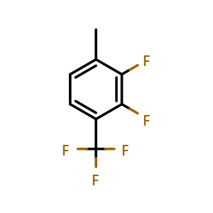 Chemical structure of 2,3-Difluoro-1-methyl-4-(trifluoromethyl)benzene , CAS 1099597-66-6, AChemBlock AD294111
