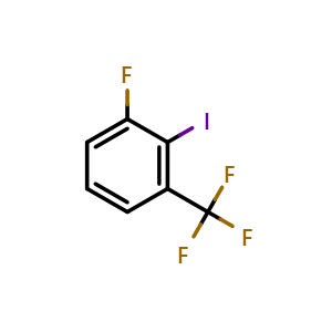 Chemical structure of 1-Fluoro-2-iodo-3-(trifluoromethyl)benzene , CAS 110192-40-0, AChemBlock AD294112