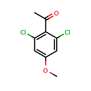 Chemical structure of 1-(2,6-Dichloro-4-methoxyphenyl)ethanone , CAS 157487-30-4, AChemBlock AD294117