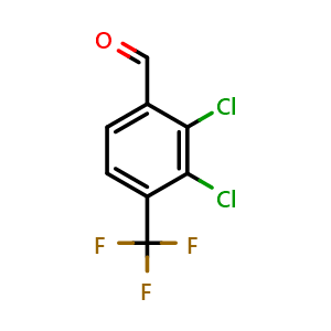 Chemical structure of 2,3-dichloro-4-(trifluoromethyl)benzaldehyde , CAS 134099-42-6, AChemBlock AD294125
