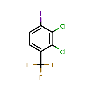Chemical structure of 2,3-Dichloro-1-iodo-4-(trifluoromethyl)benzene , CAS 2138101-66-1, AChemBlock AD294131