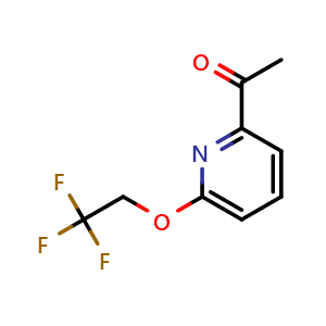 Chemical structure of 1-[6-(2,2,2-Trifluoroethoxy)-2-pyridinyl]ethanone , CAS 1373862-31-7, AChemBlock AD294138
