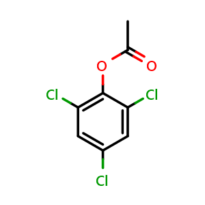 Chemical structure of Phenol, 2,4,6-trichloro-, 1-acetate , CAS 23399-90-8, AChemBlock AD294142