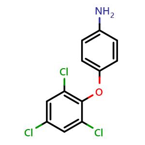 Chemical structure of 4-(2,4,6-Trichlorophenoxy)aniline , CAS 26306-61-6, AChemBlock AD294143