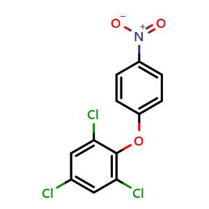 Chemical structure of 1,3,5-trichloro-2-(4-nitrophenoxy)benzene , CAS 1836-77-7, AChemBlock AD294145