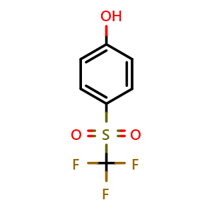 Chemical structure of 4-[(Trifluoromethyl)sulfonyl]phenol , CAS 432-84-8, AChemBlock AD294150