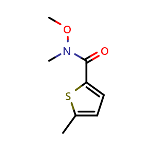 Chemical structure of N-Methoxy-N,5-dimethyl-2-thiophenecarboxamide , CAS 132960-12-4, AChemBlock AD294153