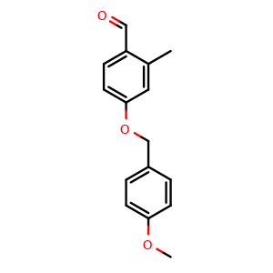 Chemical structure of 4-[(4-Methoxyphenyl)methoxy]-2-methylbenzaldehyde , CAS 1514811-56-3, AChemBlock AD294165