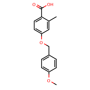 Chemical structure of 4-[(4-Methoxyphenyl)methoxy]-2-methylbenzoic acid , CAS 1537620-78-2, AChemBlock AD294169