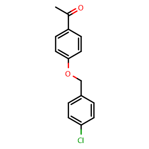 Chemical structure of 1-[4-[(4-Chlorophenyl)methoxy]phenyl]ethanone , CAS 61035-74-3, AChemBlock AD294172