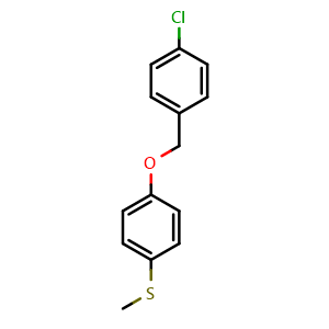 Chemical structure of 1-Chloro-4-[[4-(methylthio)phenoxy]methyl]benzene , CAS 129473-79-6, AChemBlock AD294174