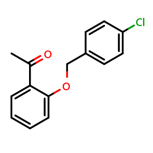 Chemical structure of 1-[2-[(4-Chlorophenyl)methoxy]phenyl]ethanone , CAS 79615-80-8, AChemBlock AD294176